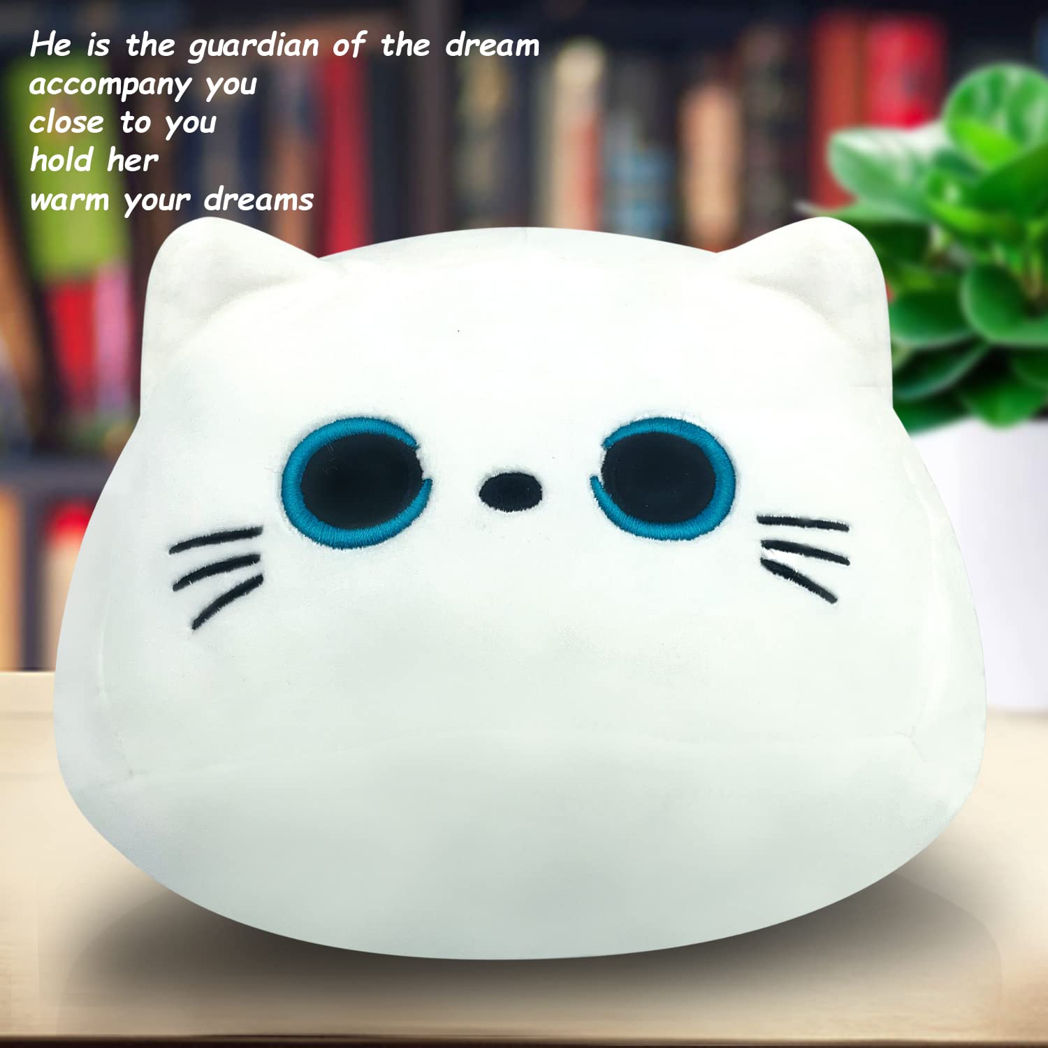 Peluche Cuscino Arredo, Kawaii Gatto Sdraiato Peluche Giocattoli Bambola Giocattolo, Gatto Cartone Animato Cuscino Decorativo, Peluche Ripiene Nero(400g)