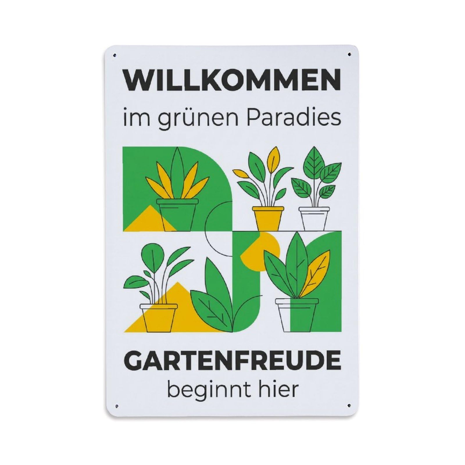 Modern Garden Welcome Fresh Botanical Metal Tin Sign Plaque Wall Decor for Cafe, Club Bar, Office, Garden Metal Poster 8x12Inch