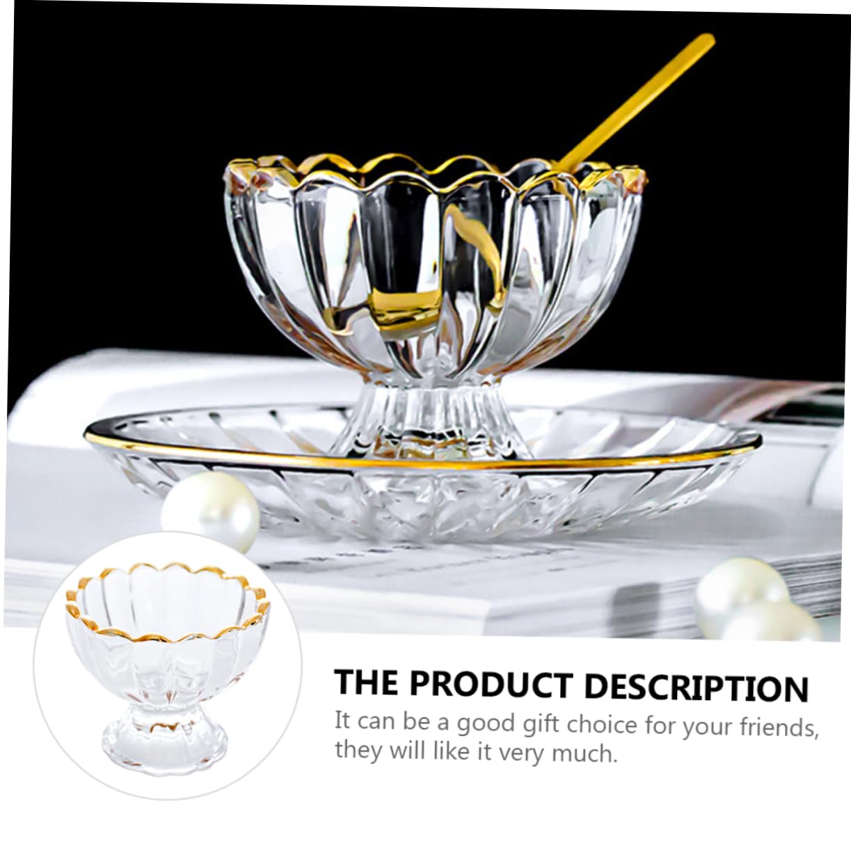 Cabilock 3 Pz coppa gelato ciotole da dessert contenitori per gelato caffè espresso Yogurt per antipasti friends mug bicchiere bicchieri per i cocktail tazza coppa da dessert in