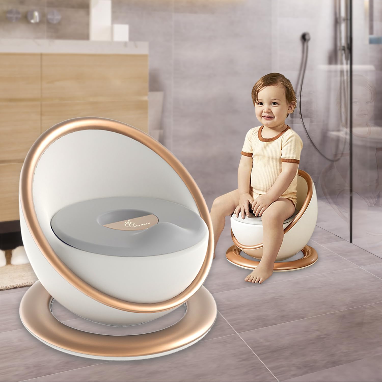 R for Rabbit Regal Potty Seat Training Seat for babies Soft & Comfortable for New Born Baby/Infant/Kids (Golden)