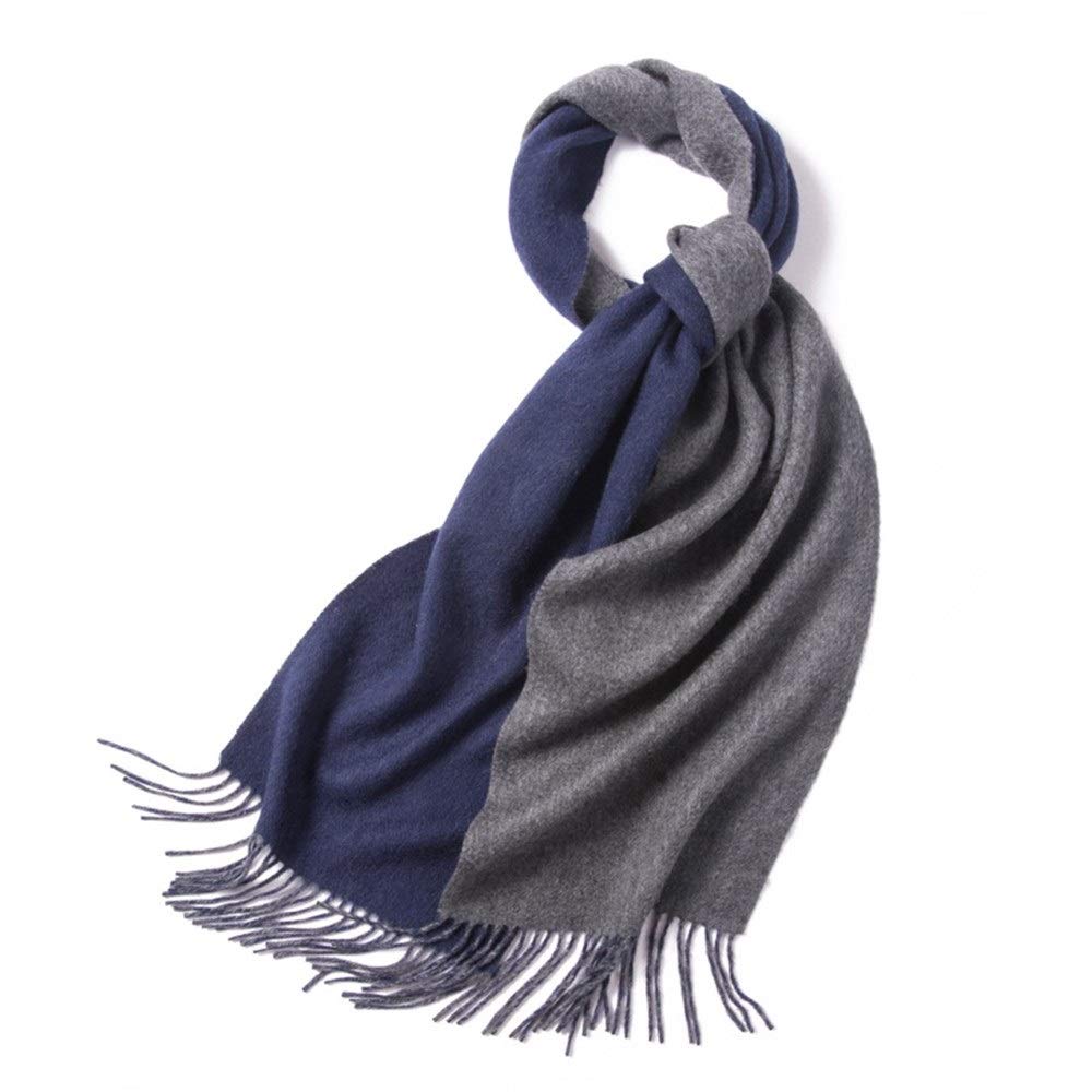 Sciarpa Uomo Inverno Morbido e confortevole abbastanza regalo solido caldo Blu Grigio Uomo colore fronte-retro spesso selvaggio Sciarpa