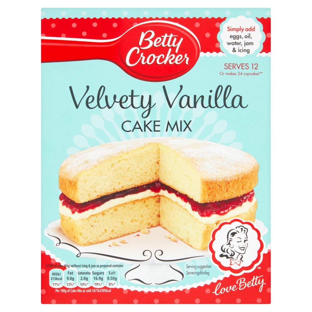 Betty Crocker Lot de 4 mélanges à gâteau à la vanille 450 g