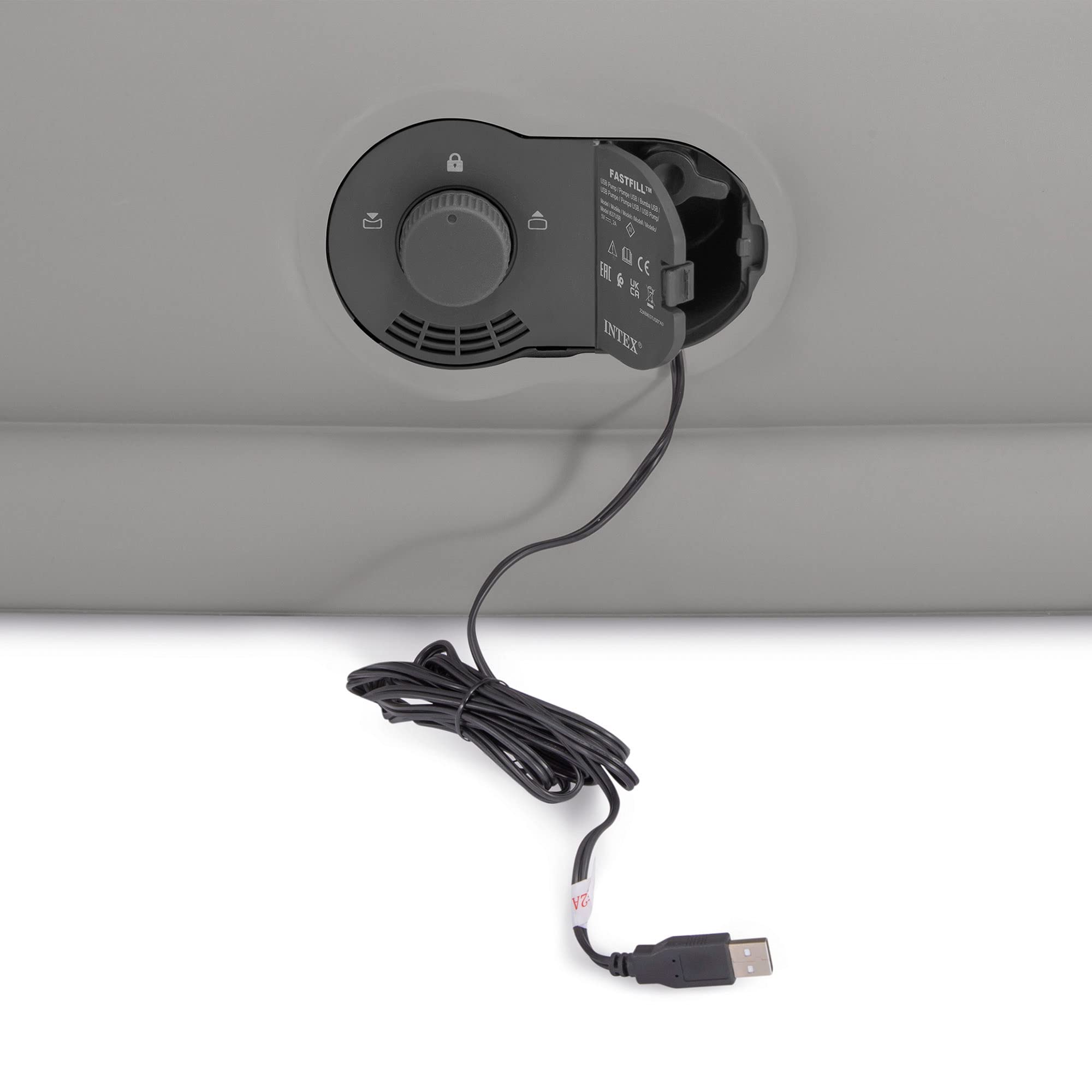 Intex Twin Dura-Beam Comfort Luftbett mit Fastfill USB-Pumpe, aufgeblasene Größe: 99 cm x 191 cm x 36 cm (64157)