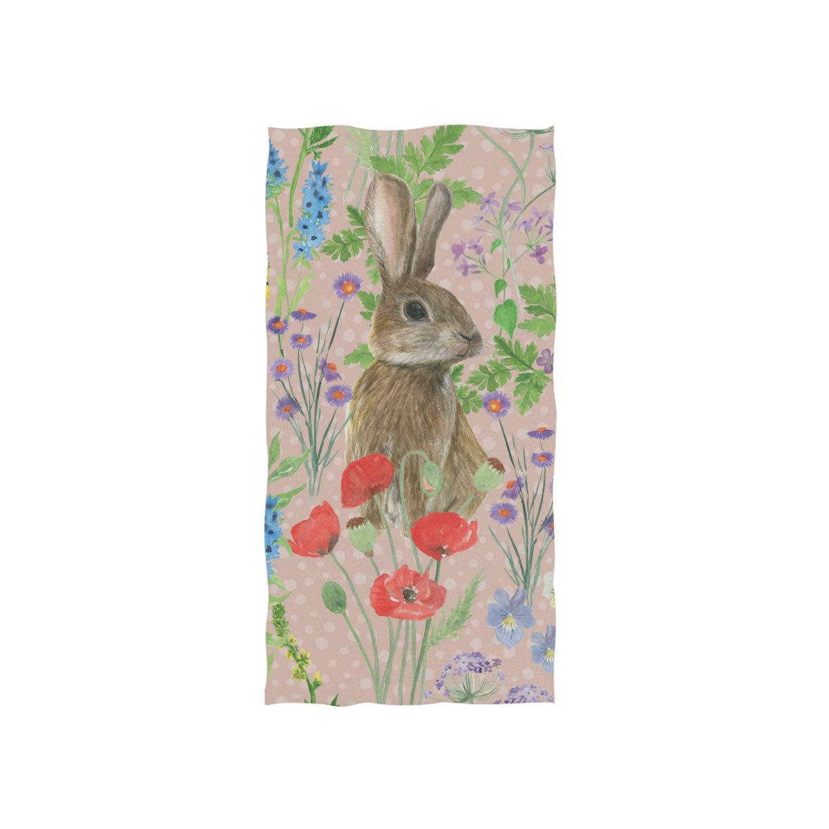 linomo Hand Towel Cute Rabbit Bunny Hare Towel Cotton Face Towel Dish Towel for Kids Girls Boys Adult