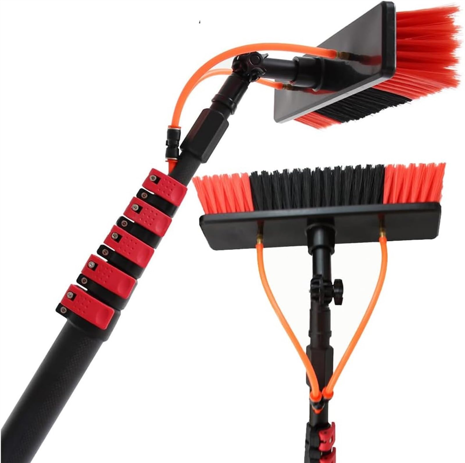 ASerZenith Telescopic Window Cleaner Kit, 9M Extendable Pole With Water Fed Brush, Ideal For Solar Panel Washing & Home Windows, Efficient Reach & Streak-Free Clean,Size-3.6M/55Cm Brush Head