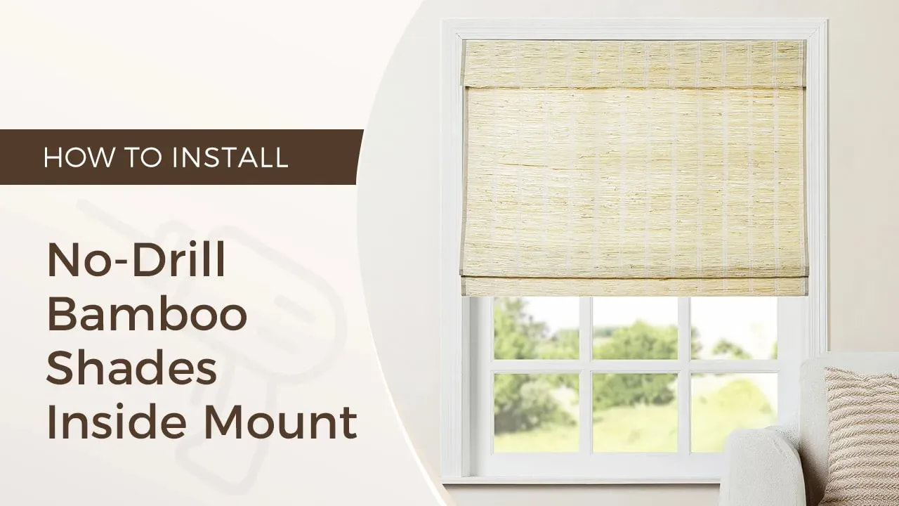 Amazon.com: TWOPAGES No Drill Jute Bamboo Blind Cordless Roman