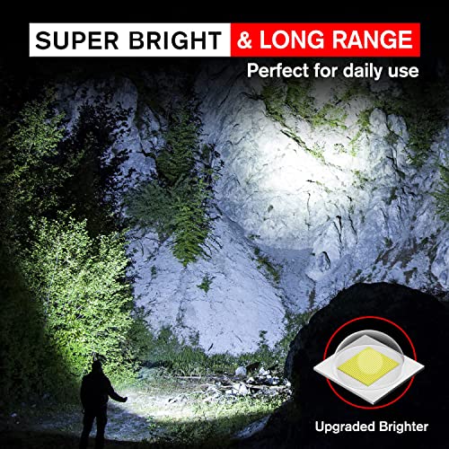 Rechargeable High Lumens Flashlights 2 Pack, Super Bright Led Tactical Flashlight With Charger & Battery - 5 Modes, Zoomable, Waterproof Handheld Flash Light For Camping, Emergency #TOP1