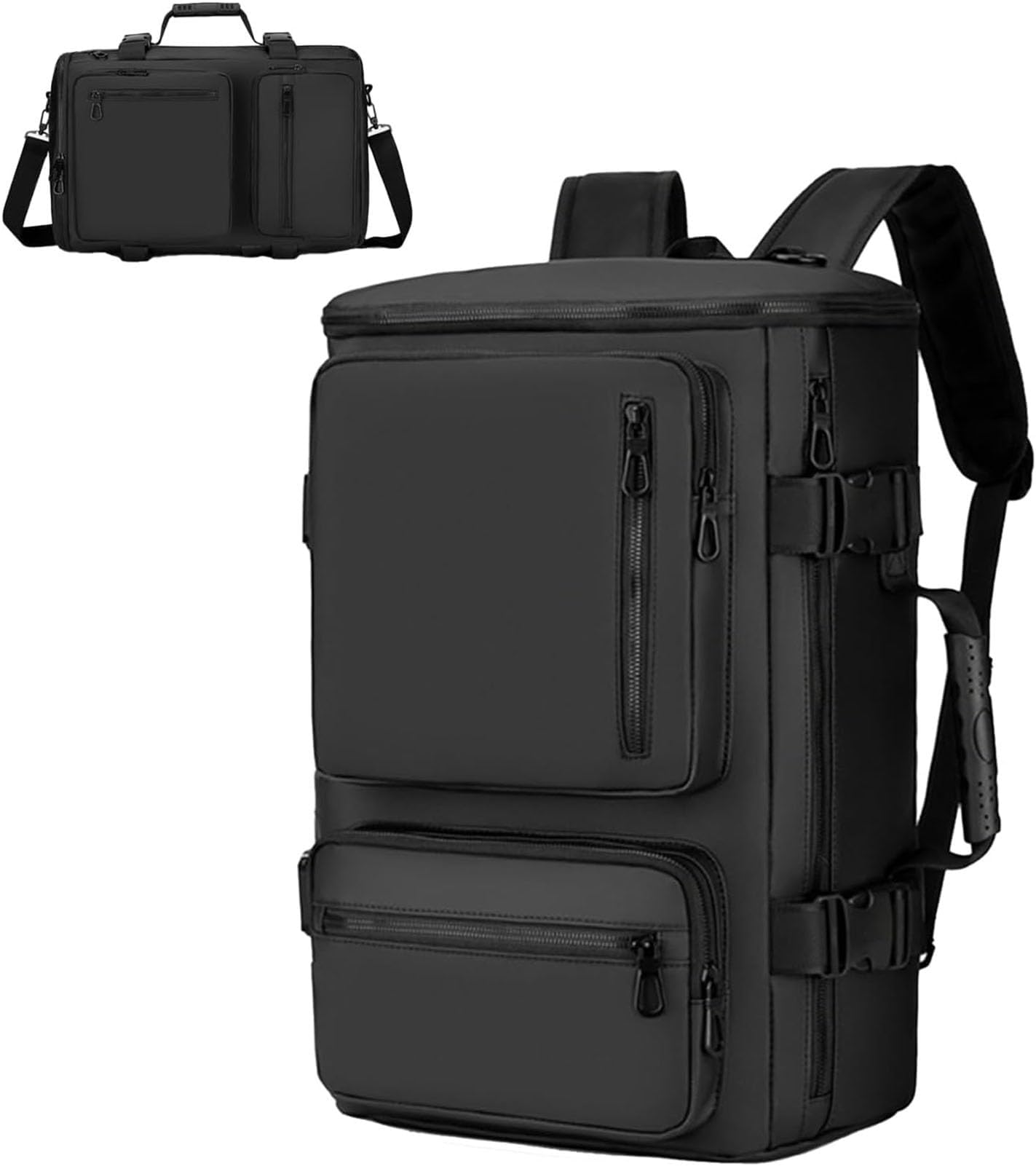Black Backpack - Tactical Backpack, Laptop Backpacks Travel Backpack Carry On Bag Convertible Large Backpack Waterproof Backpacks 17-inch Business Rucksack for Men