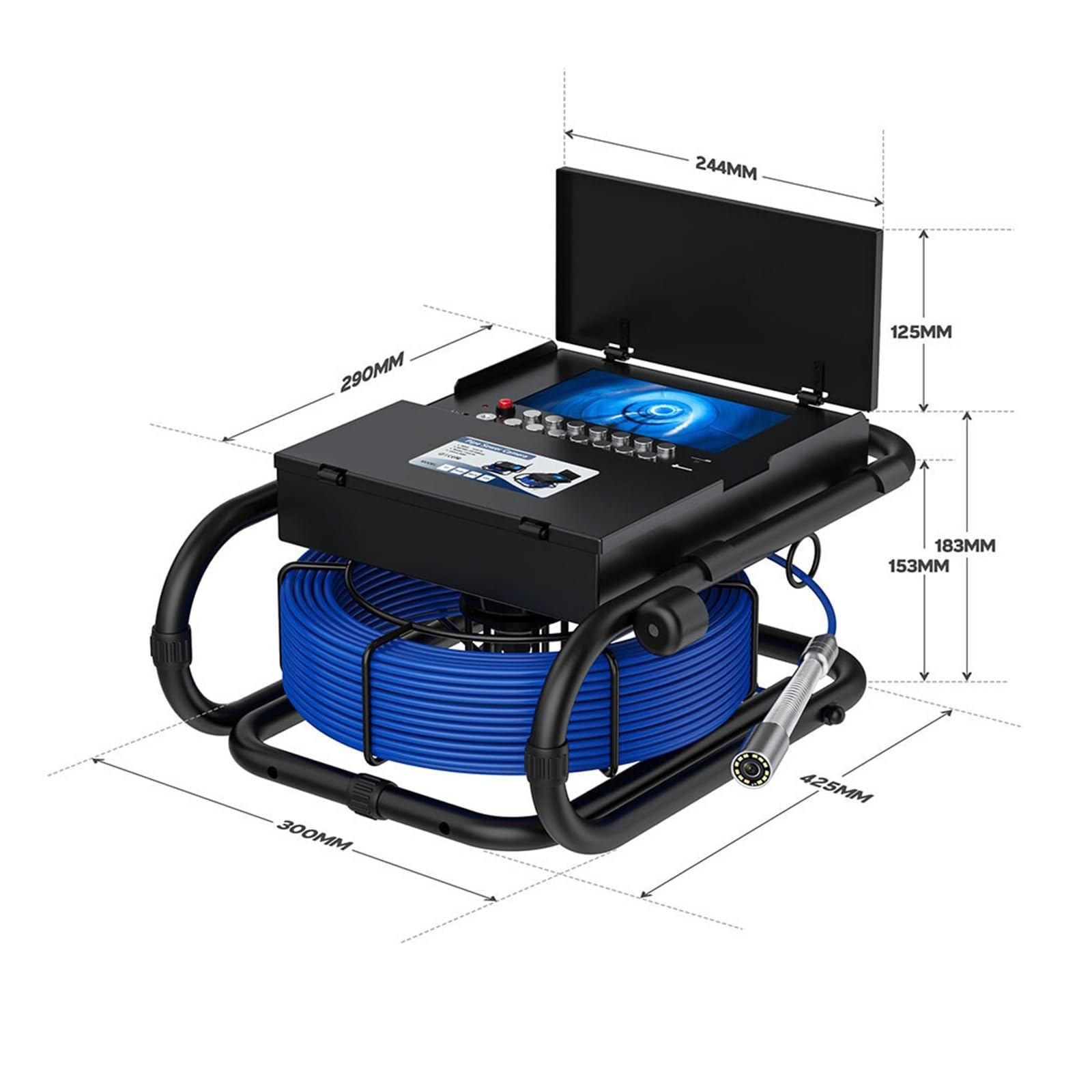 Endoscopio cámara de inspección tuberías con autonivelación 512HZ localizador drenaje tubería alcantarillado DVR Industrial fontanero endoscopio(50m,23MM CAMERA)