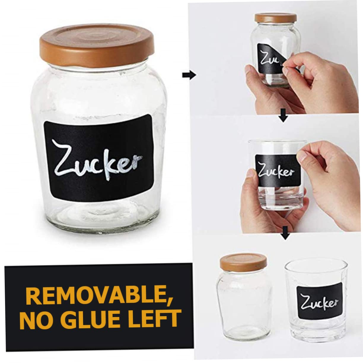 NUOBESTY 3 Set Etichetta Adesiva Cartellini Personalizzati Stickers Personalizzati Adesivi Per Sigillare Buste Etichette Contenitori Impermeabili Adesivi Per Lavagna Carta Black 120 Fogli*3
