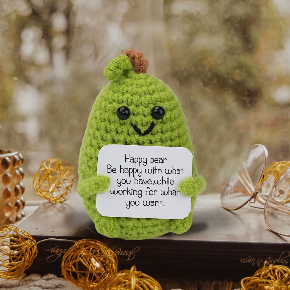 Bambola Di Patata In Lana Lavorata A Maglia - Pocket Hug Motivazionale, Regalo Creativo - Foto 2