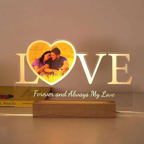 Placa de fotos acrílica personalizada, marco de fotos personalizado regalo para novio, novia, mamá, papá, mejor amigo, regalo personalizado para el