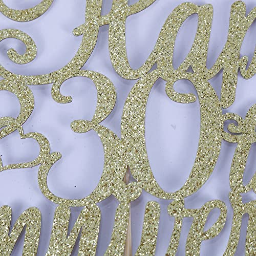 Arokippry Happy 30Th Anniversary Cake Topper，For 30Th Wedding Anniversary / 30Th Anniversary Party，Birthday Party Decorations Golden Flash (30) #TOP7