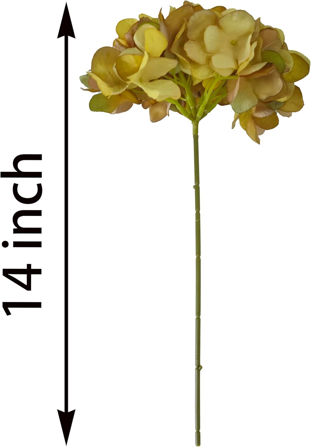 7.1''Ocher Yellow Hydrangea Artificial Flowers,10Pcs Artificial Silk Hydrangea Heads,81 Petals Faux Hydrangea Flowers Heads with Stems for Home Wedding Baby Shower Decor(ocher Yellow) - Image 3