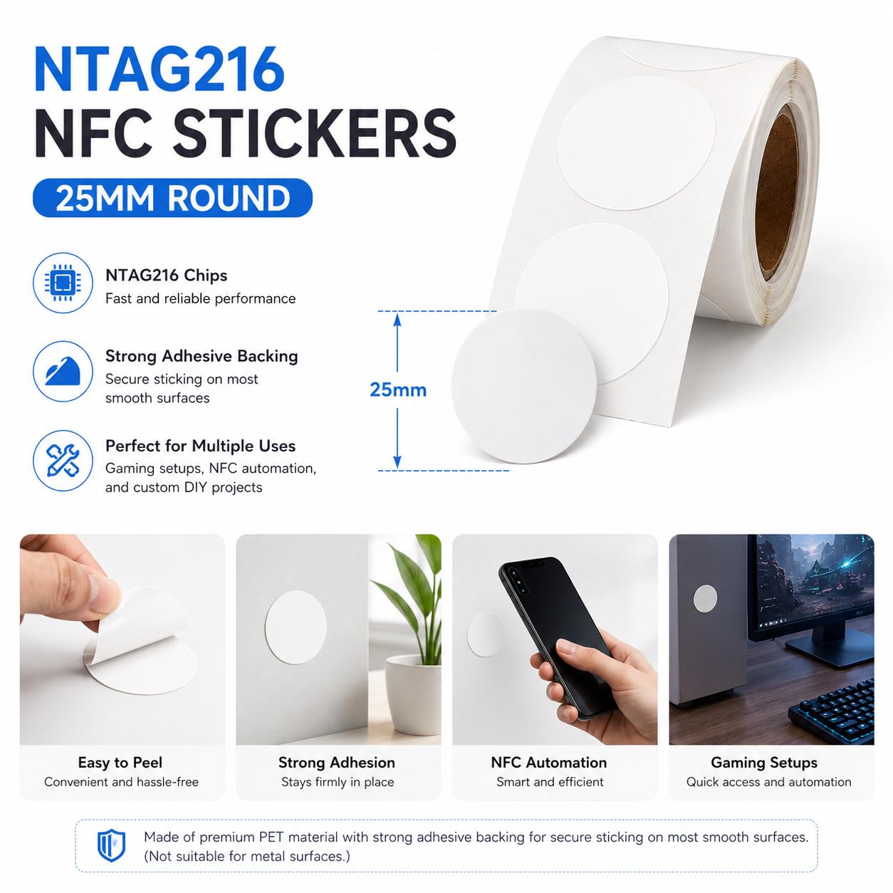 Amazon.co.jp：NTAG216 NFCステッカー 50枚パック、25mm プログラム