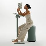 TopJob AnyDesk Nest Pro Sit Standing Desk, Portable Folding Stand Desk with Hidden Wheels, Computer Workstations, Home Use, Couch Side Table, Bedside Table, Kitchen Prep Table (Sand)