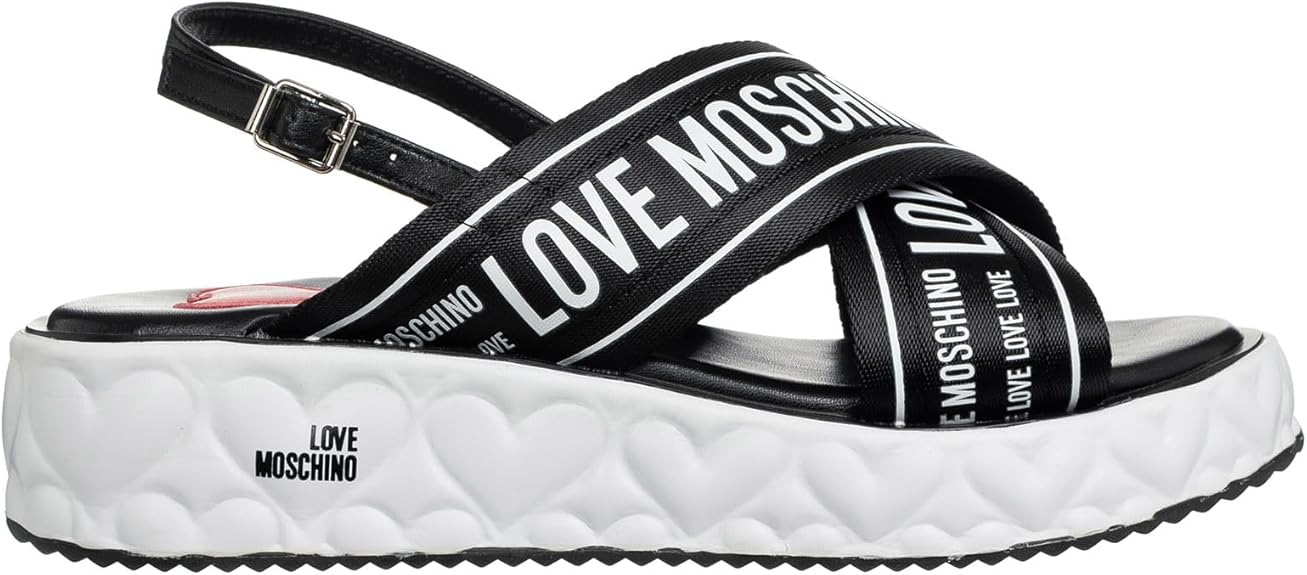 Love Moschino Sandali Donna Black - White 38 EU : Love Moschino: Amazon.it:  Moda