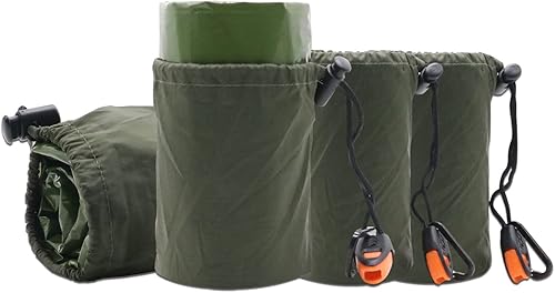 ini moni Emergency Blankets Pack of 4 Extra-Thick Thermal Blanket with Whistle, Survival Gear for Hiking, Camping, Running, First Aid Essentials,