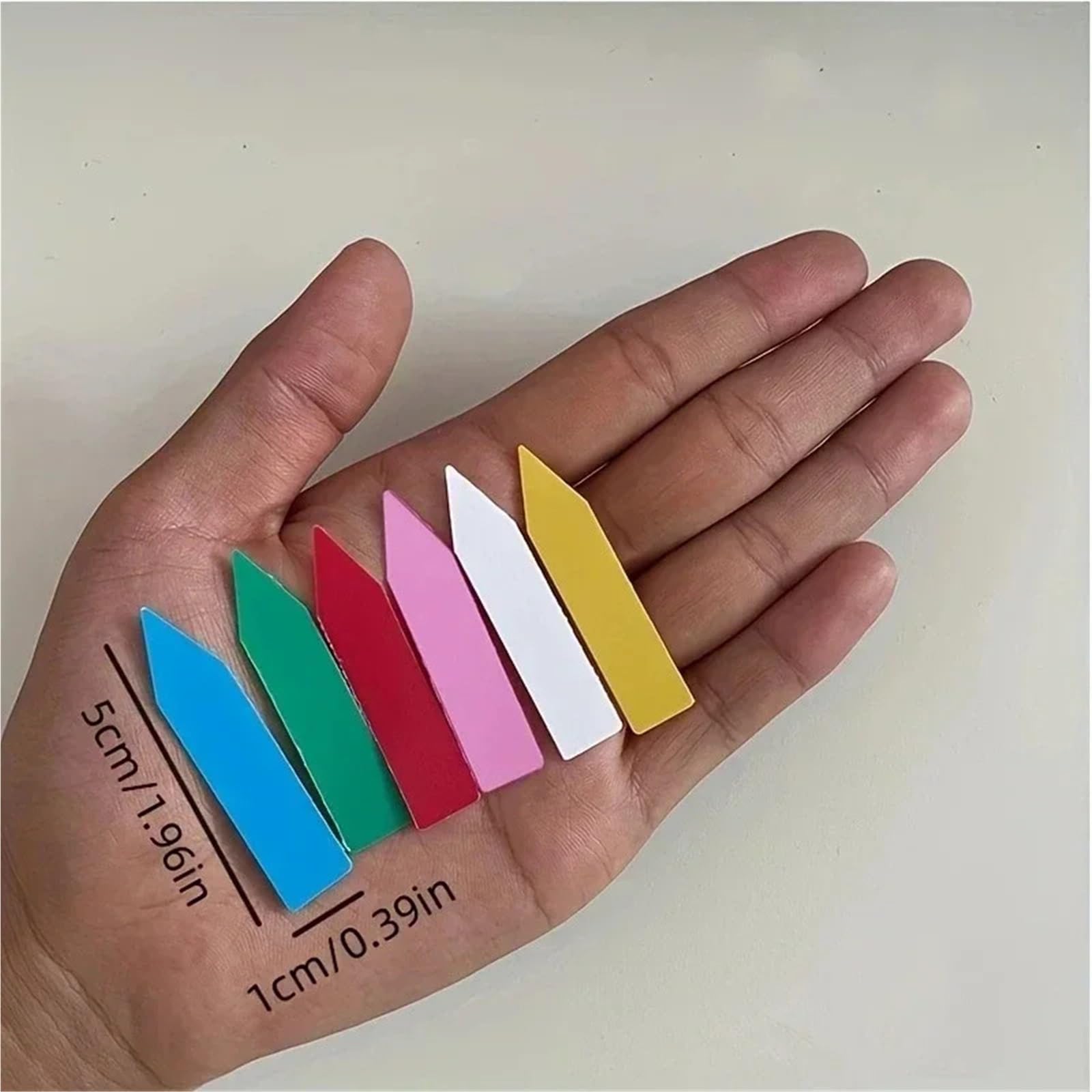 100 sztuk plastikowych etykiet na rośliny Łatwe wkładanie | Wodoodporne markery ogrodowe 5x1cm do warzyw, kwiatów, doniczek do użytku wewnątrz i na zewnątrz