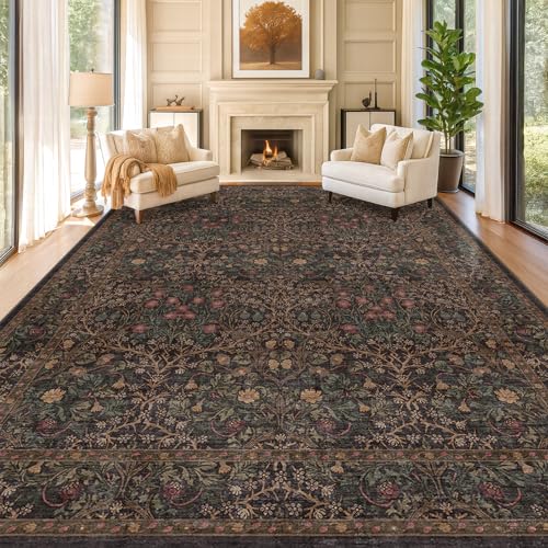 Hazo Haus Dark Brown 10x14 Area Rugs for Living Room