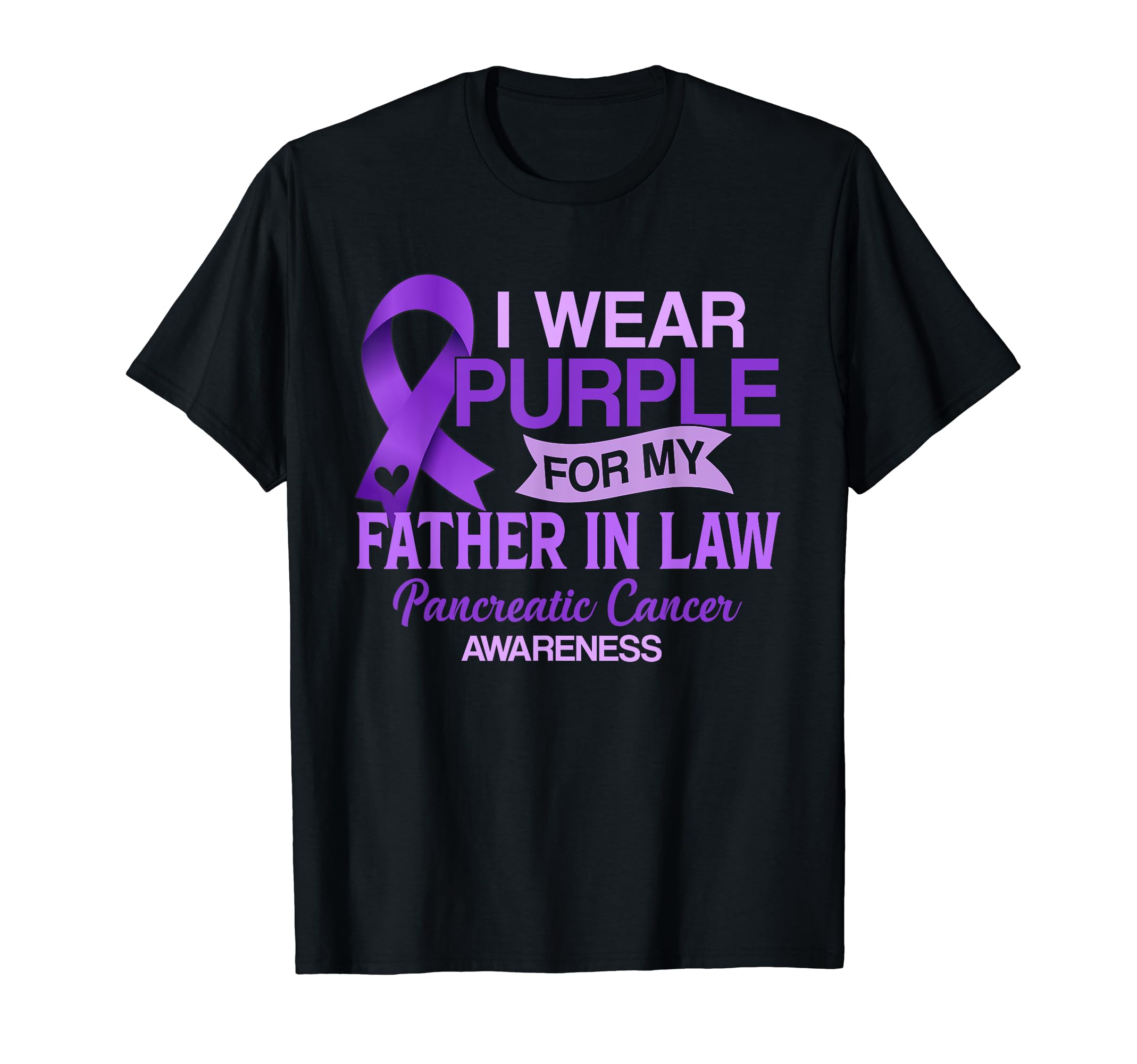 I Wear Purple For My Father In Law Pancreatic Cancer T-Shirt