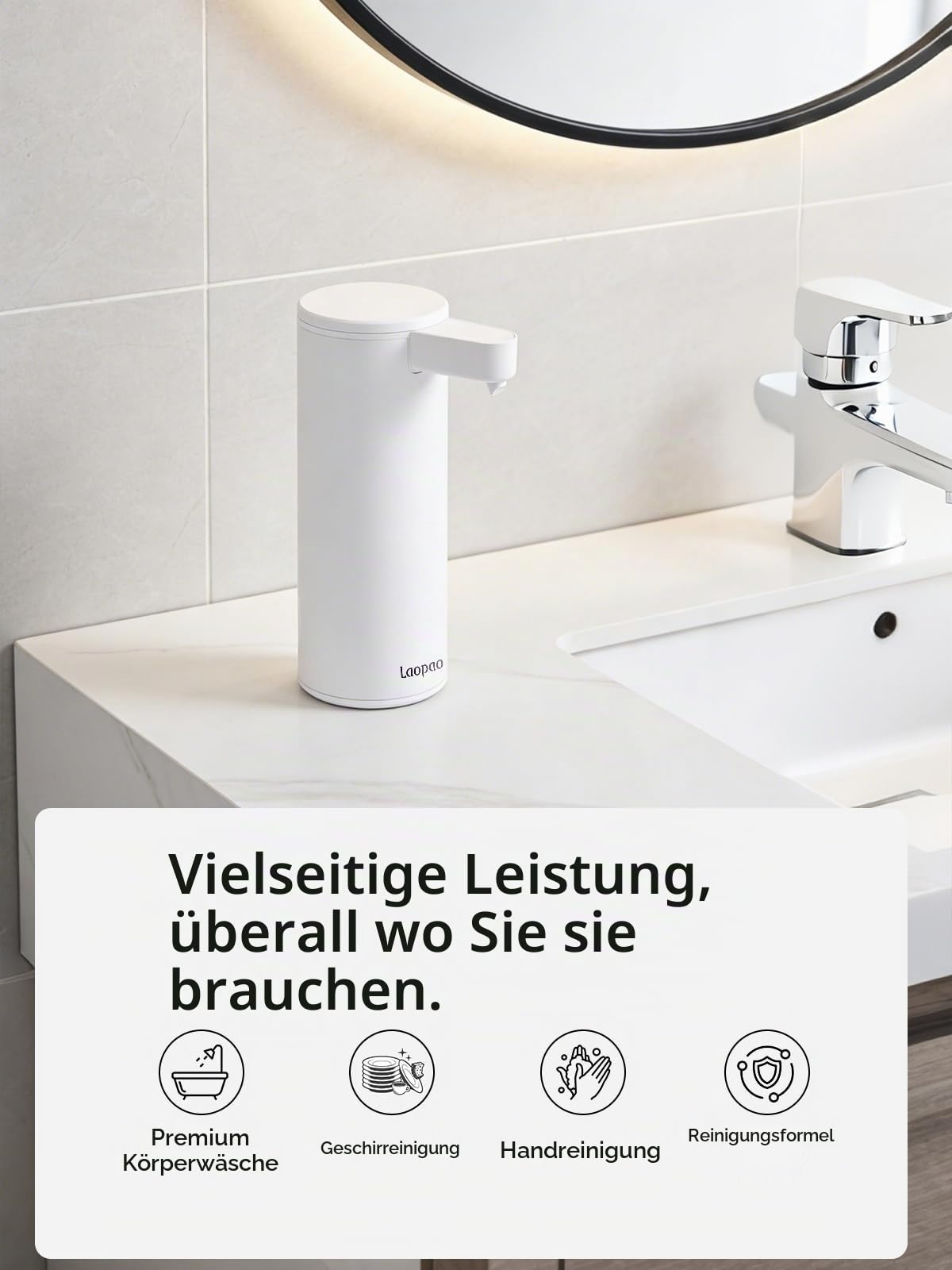 Seifenspender Automatischer Edelstahl Flüssigseifenspender Elektrischer: Seifenspend Automatisch Flüssig mit Sensor Infrarot - USB-C Aufladung Soap Dispenser Set für Bad,Küche, Büro Weiß