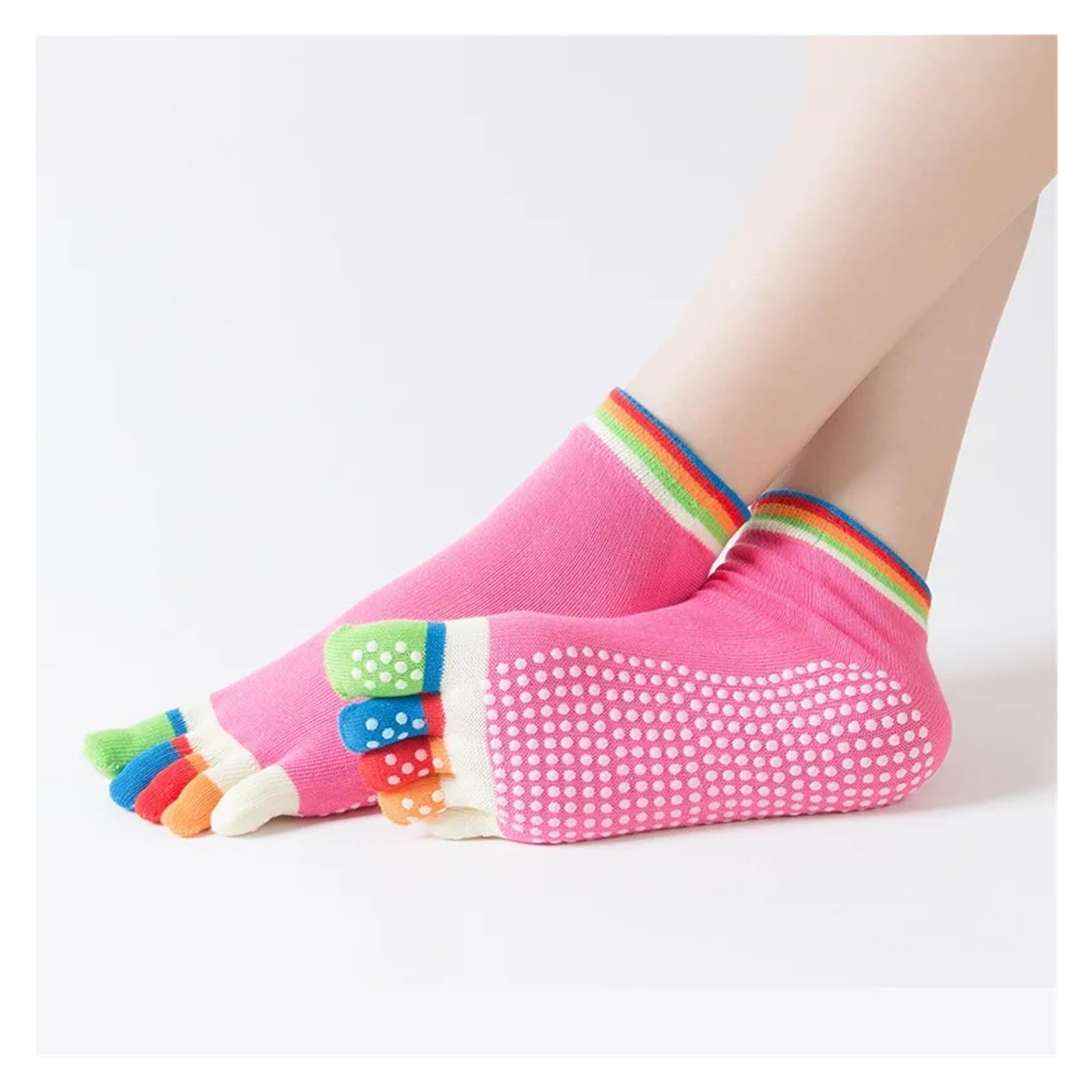 Calze Antiscivolo Donna Calzini Da Yoga Da Donna Colorati Antiscivolo In Silicone Palestra Pilates Balletto Fitness Calzini Sportivi In ​​cotone 5 Dita