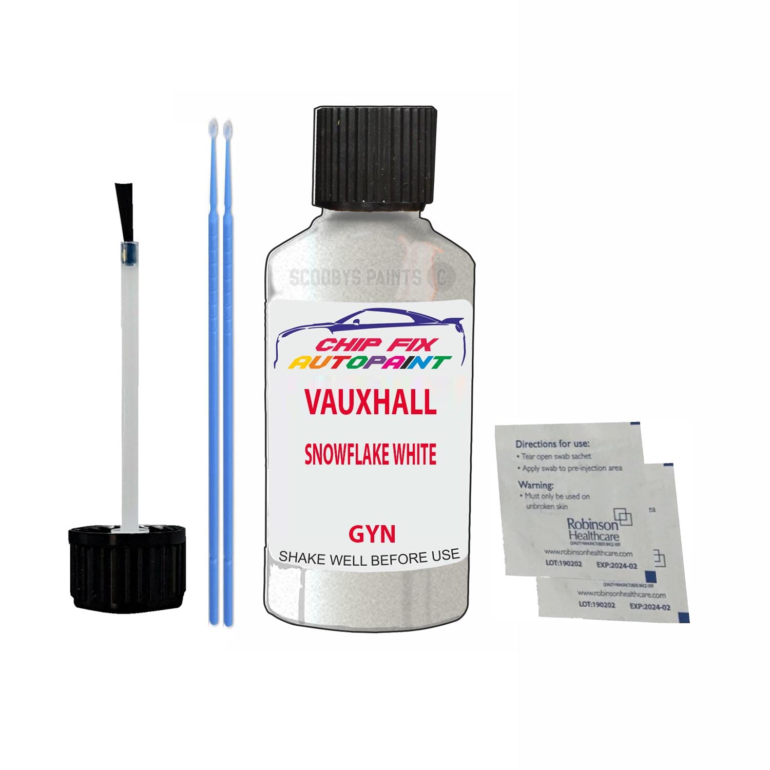 Scoobys Paints Back In The Mix Snowflake White Touch Up Paint For Opel/Vauxhall Mokka Gyn 2012-2017 30Ml Bottle Brush Scratch Stone Chip Repair Pen
