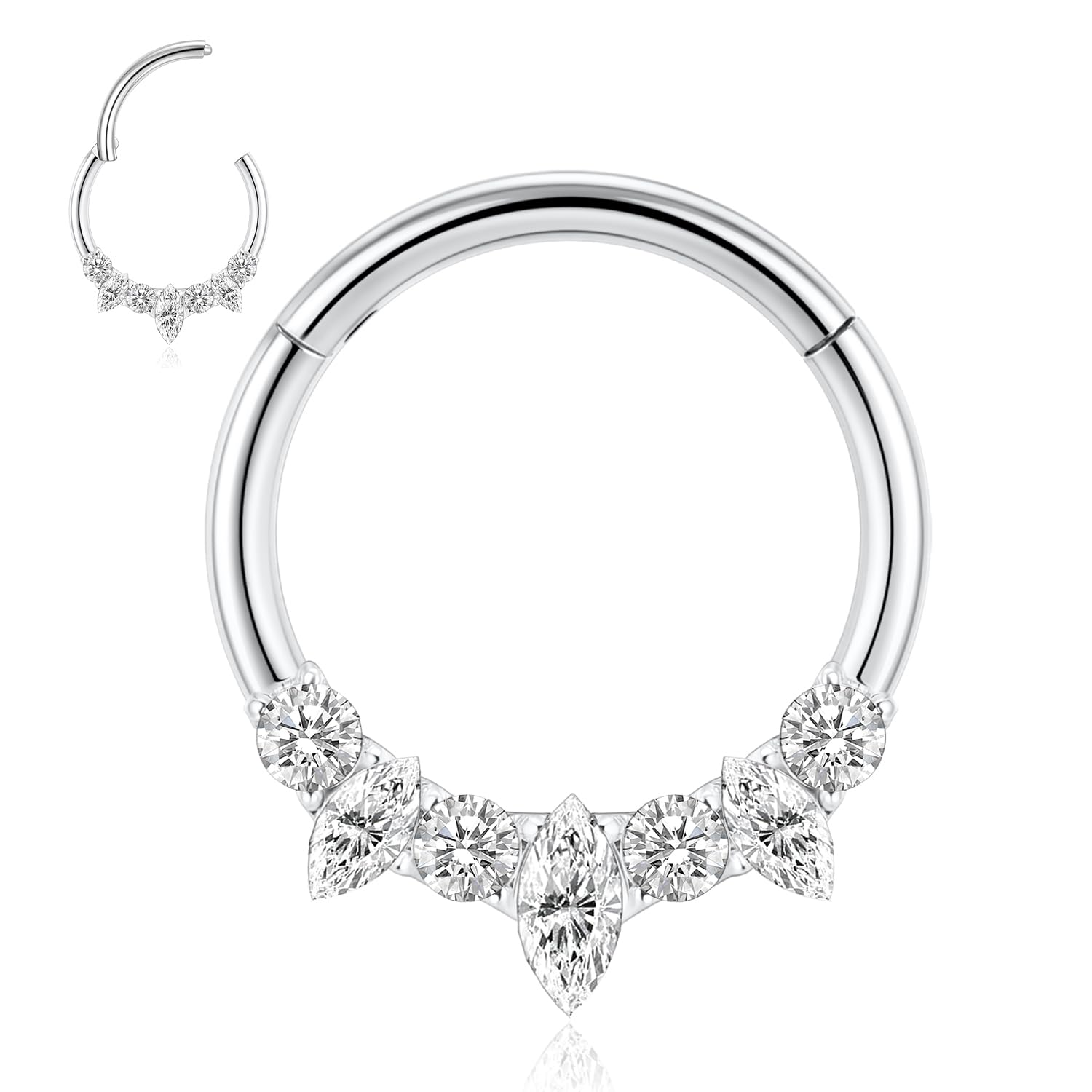 hengkaixuan Unique Animal Shape Septum Nose Ring Septum Jewellery 16G Daith Earrings Surgical Steel Nose Hoop Septum Clicker Conch Piercing Jewellery Rook Helix Tragus Cartilage Lobe Hoop Earring — view 58