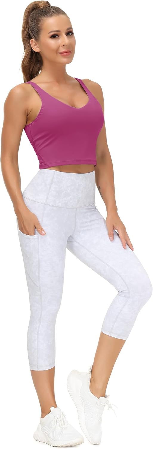 THE GYM PEOPLE Womens' Sports Bra Longline Wirefree Padded with Medium Support - Image 5