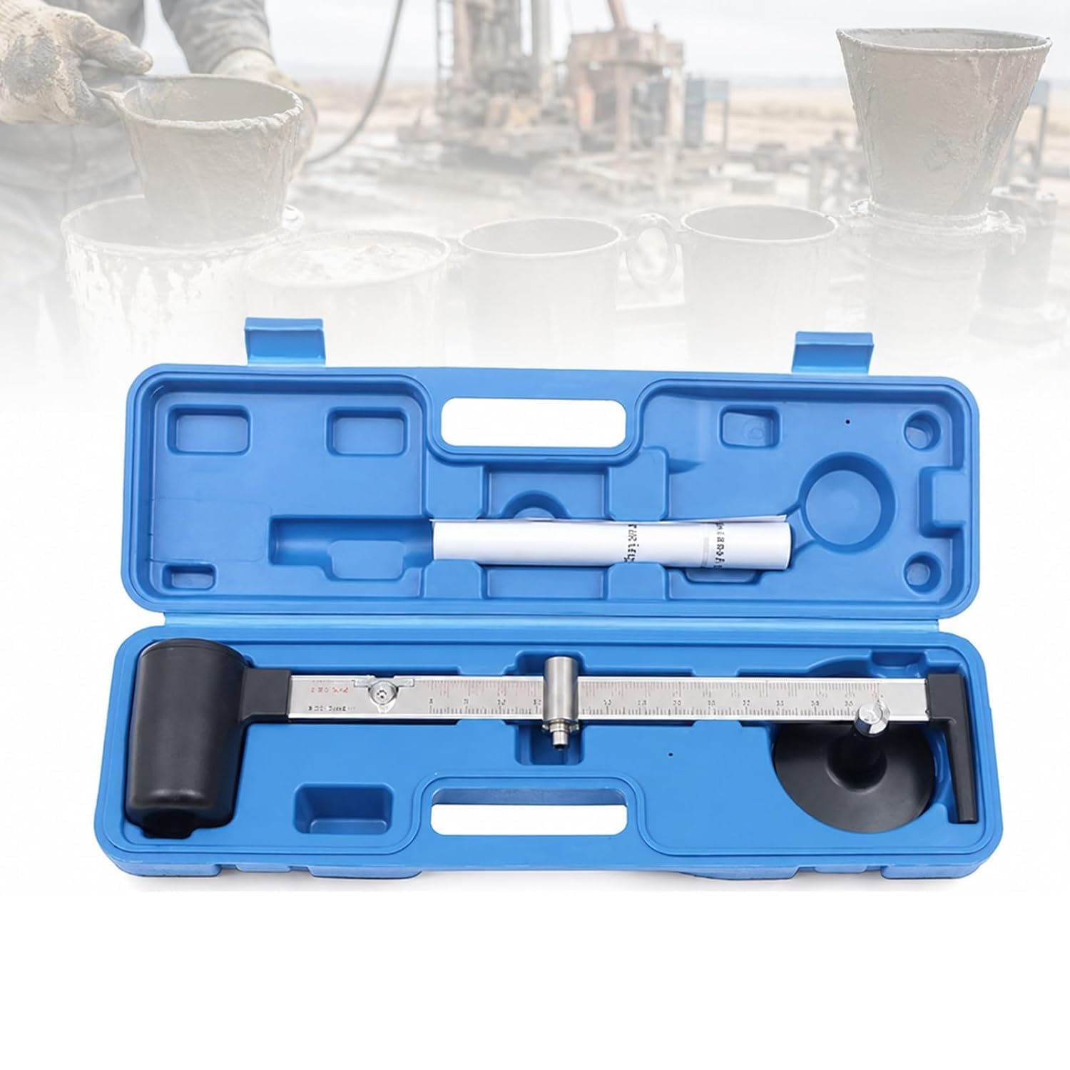 Medidor de Densidad de líquidos para Lodos de perforación, Doble Escala 0,96-2,5 g/cm³ y 8-21 /GAL, probador de Lodos portátil con Estuche de Transporte