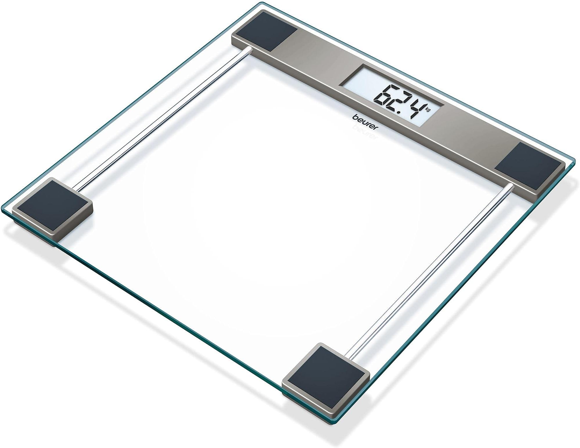 GS 11 Glass Bathroom Weight Scale I Quick Start Technology I With Transparent LCD Digital Display I Ultra-flat design I Maximum Weighing Capacity is 150 kg I 3 Years Warranty