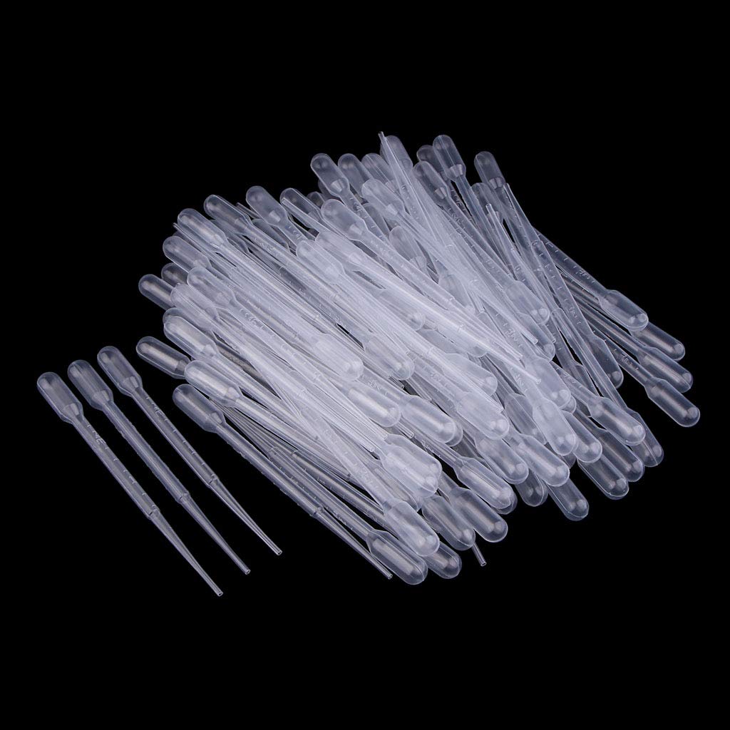 2ML Plastic Transfer Pipettes- Eye Dropper (Pack of 100) - Essential Oils Pipettes Dropper Makeup Tool - Graduated Pipettes for Aromatherapy Mixing - Easy to Measure Liquids -