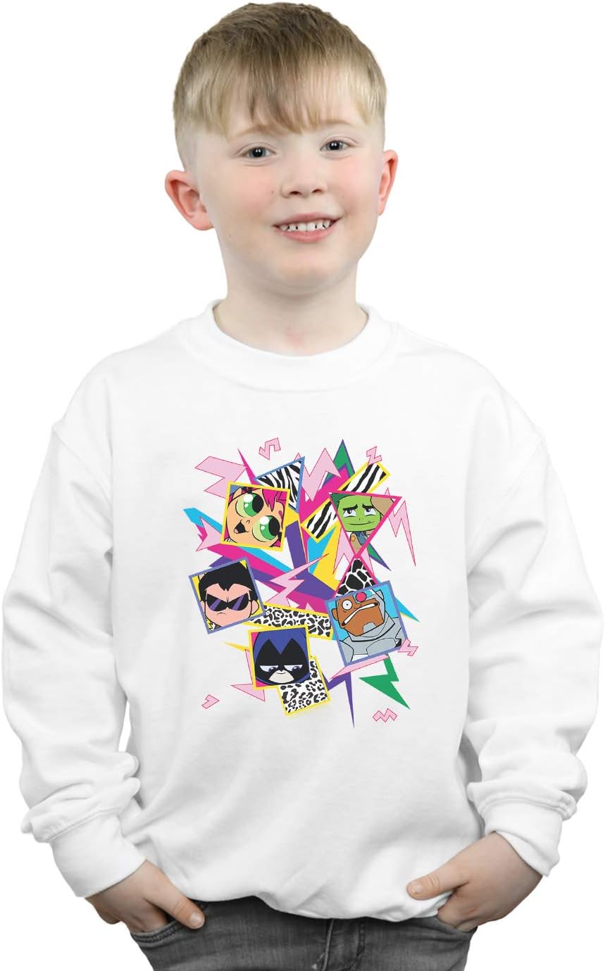 DC Comics Boys Teen Titans Go 80s Icons Sweatshirt White 12-13 Years