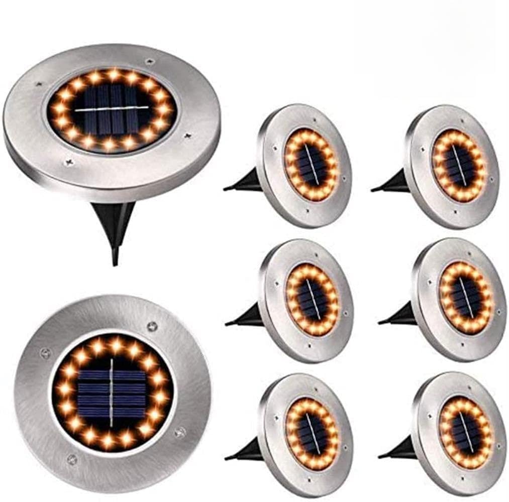 VUIKLCty Garden Light Solar Ground Light-16 Outdoor LED Solar Garden Lights, 8pack Waterproof Ground Outdoor Landscape Lighting