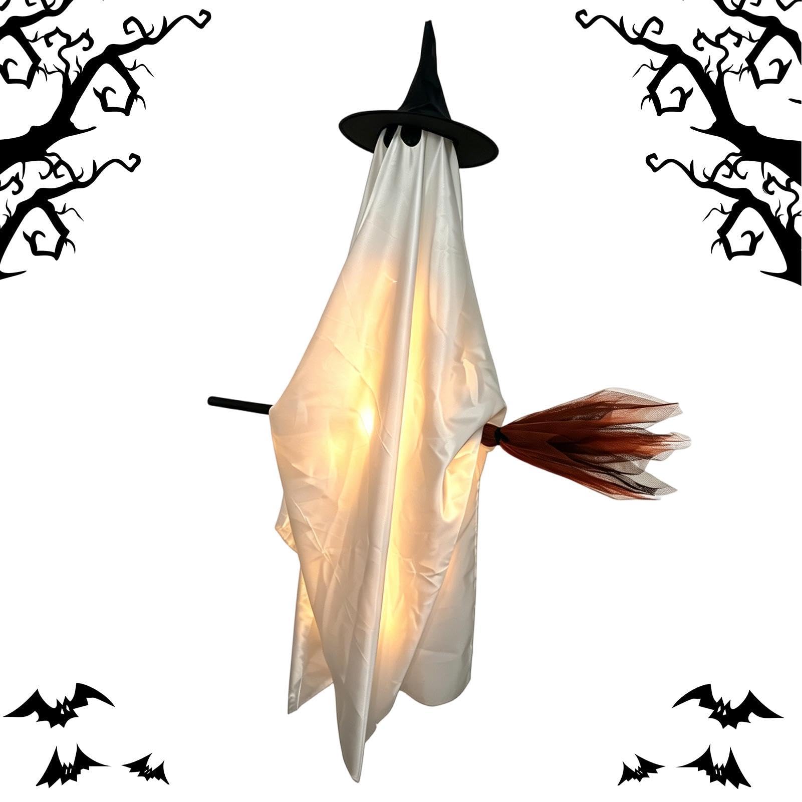 Fantôme illuminé d'Halloween montage rapide pour décorer facilement vos pas de porte