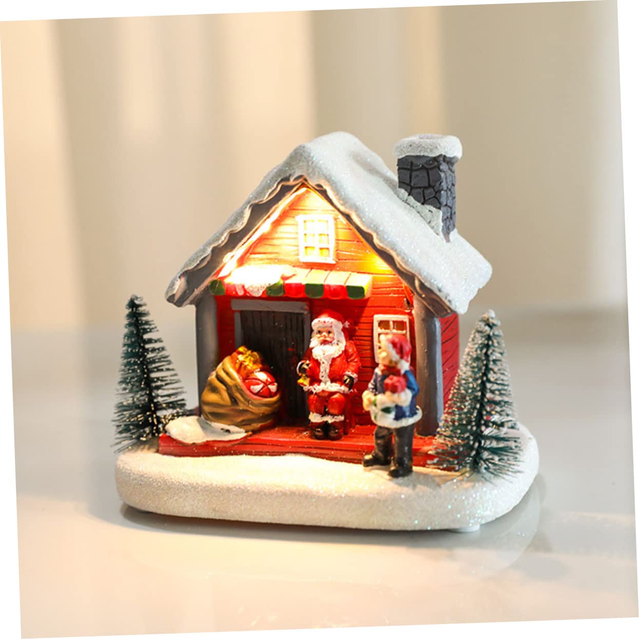 Alipis Centrotavola Decorativo Per Feste Di Natale 2 Pezzi Villaggio Di Natale in Miniatura