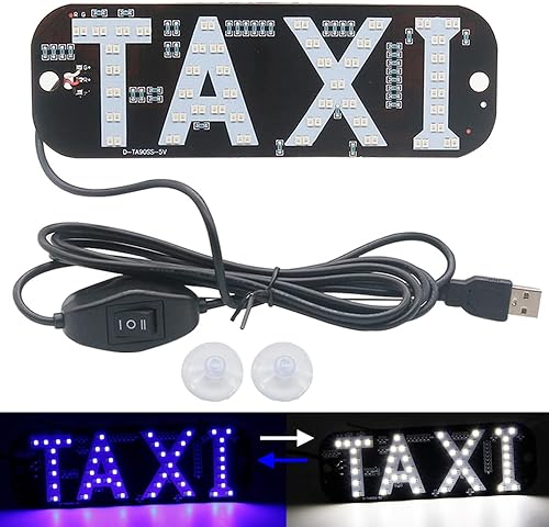 Luz de taxi, decoración de letrero LED de taxi de dos colores, luz LED de taxi cambiable de 2 colores, gancho en la ventana del automóvil con USB