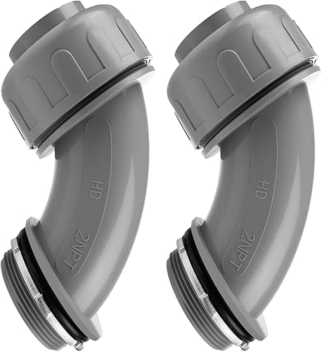 Conector hermético de líquido de 2 pulgadas, accesorios de conducto eléctrico de PVC, conector de conducto flexible de 90 grados para el hogar,