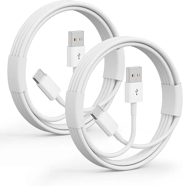 Car Carplay Cable for iPhone 16 15/16 15Pro/16 15Pro Max/16 15Plus, USB A to USB C Cable for iPad Pro 13/12.9/11 inch/Air 5/4th/Mini, 2Pack Car Charger Fast Charging Carplay USB C Cord (White-3FT)