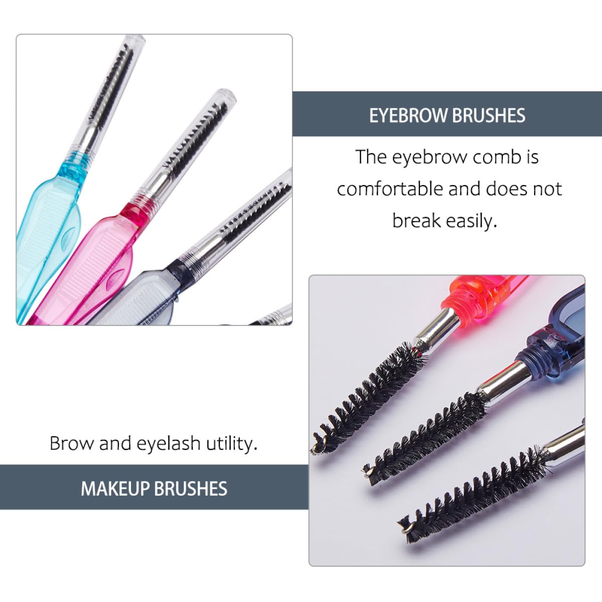 Mikikit 10pcs Folding Eyelash and Eyebrow Combs Multipurpose Makeup Brushes Portable Eyelash Shaping Tools for Precise Brow Grooming and Cosmetic Application