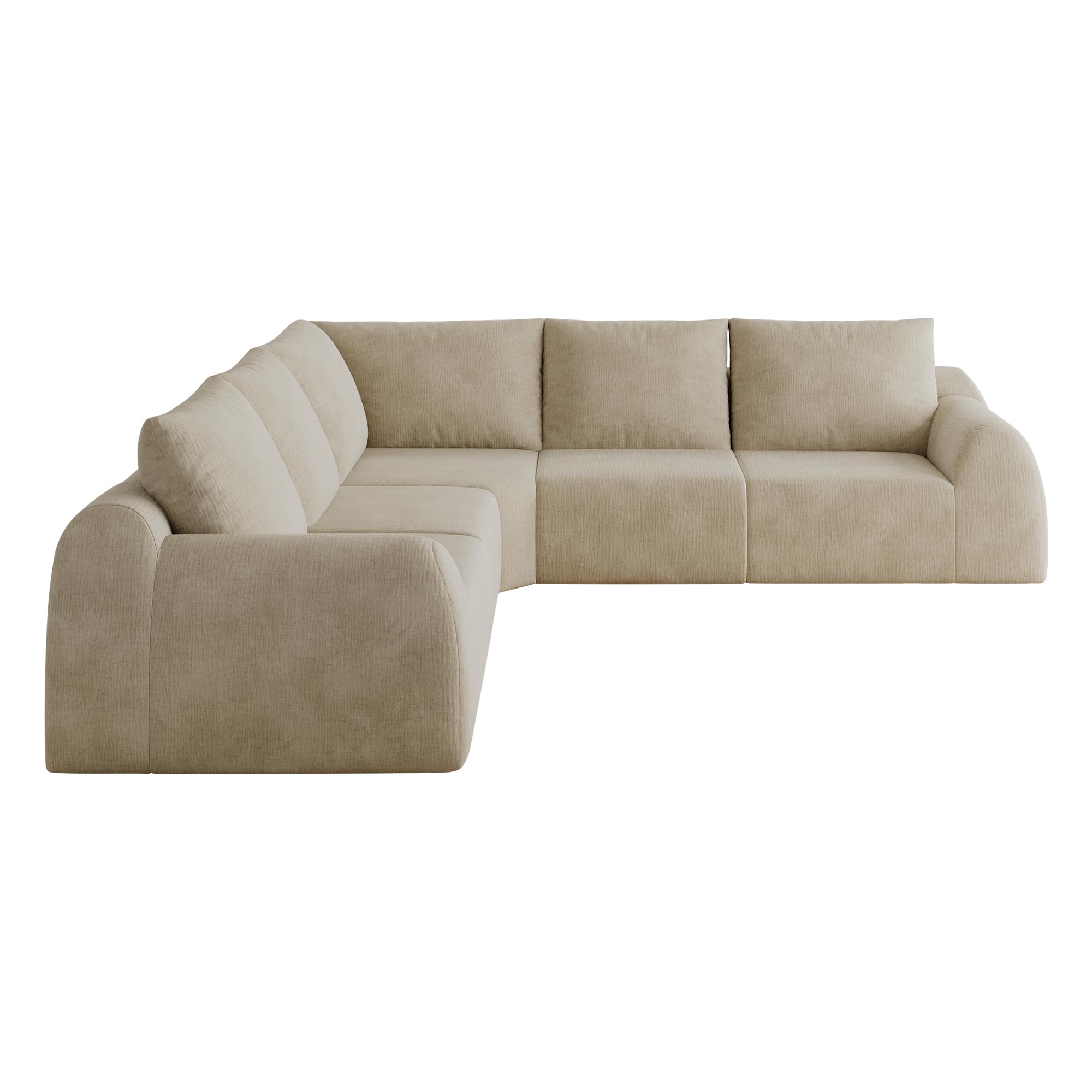 Sapgaks Canapé 5 Places 267cm,canapé d'angle en L,canapé compressé en Mousse pour Salon,Chambre,Appartement,sans Montage,Chenille,Kaki