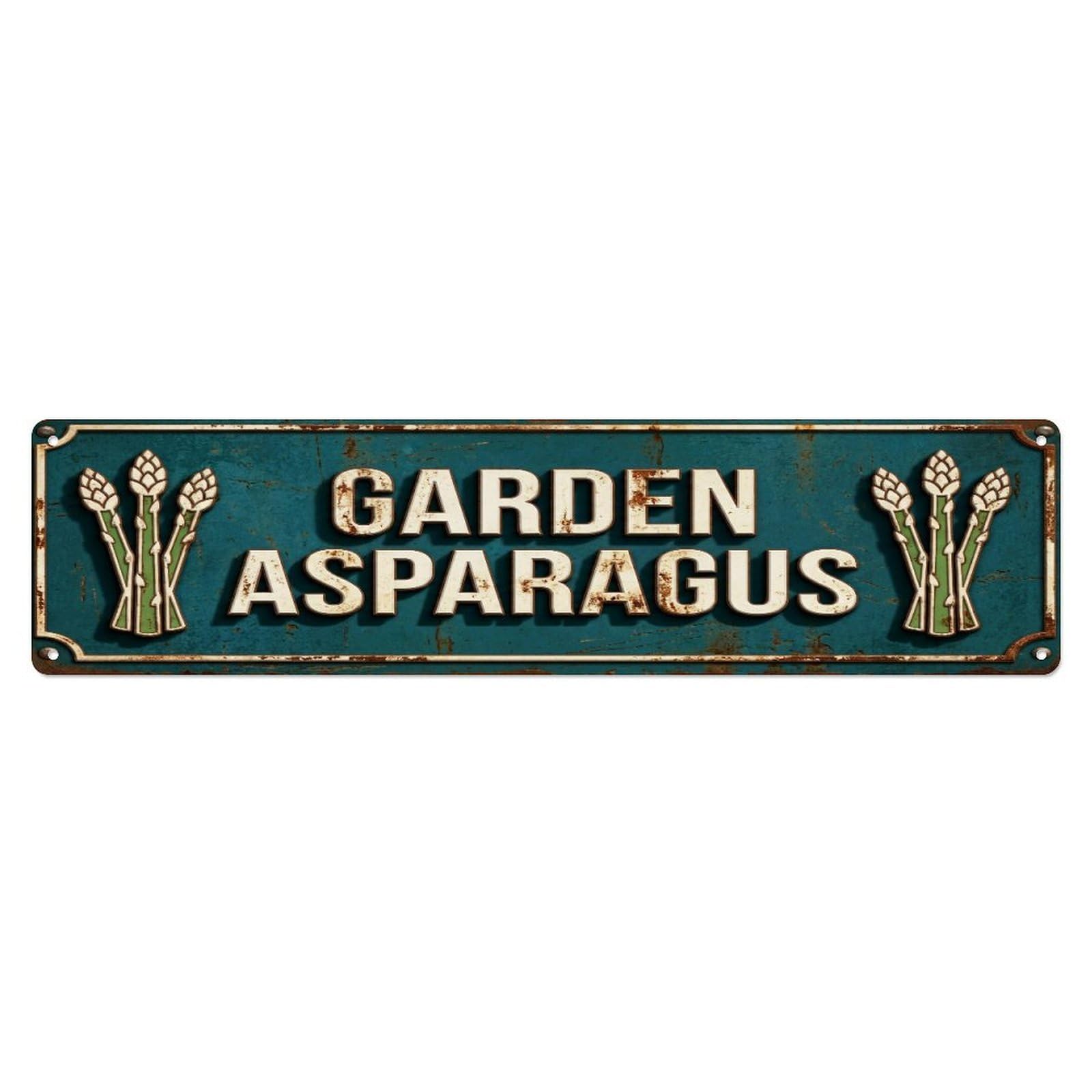 Metal Tin Sign GARDEN ASPARAGUS Vintage Vegetable Rustic Farmhouse