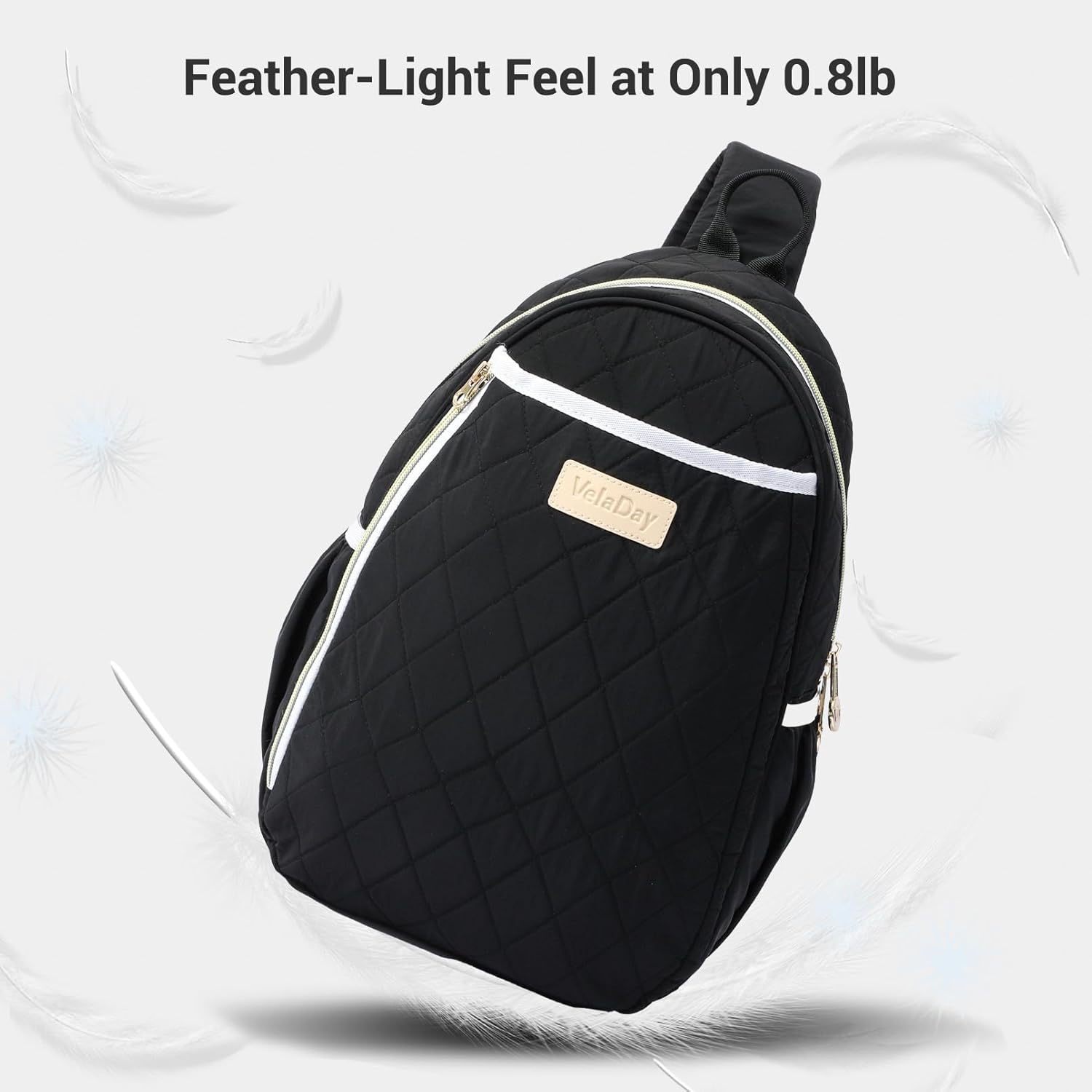 Pickleball Bag for Women, Quilted Stylish Sling Bag, Adjustable Shoulder Strap, 2 Storage Compartment Holds Paddles, Balls,Shoes - Image 3