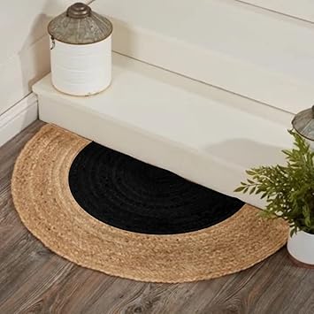 YASAR Handloom Handwoven Natural 90x45 cm Door mat Jute Braided Mats | Reversible Floor Covering Mat | Anti Slip Backing Heavy mats for Living Room Bedroom (90x45 cm Door mat)