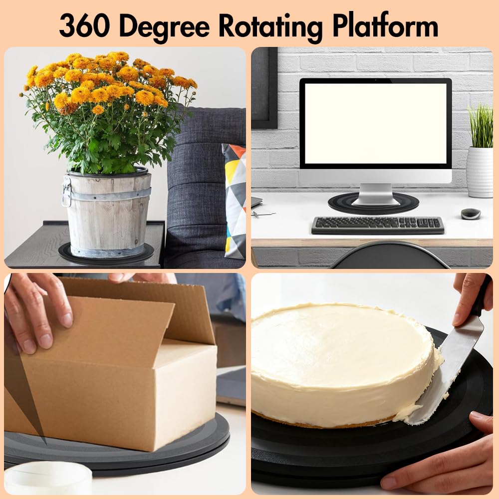 1 plateau tournant universel rotatif à 360 ° - Plateau tournant rond TV avec roulements à billes en acier - Plate-forme rotative de 20 cm - Plateau rotatif multi-usages antidérapant pour gâteau pour
