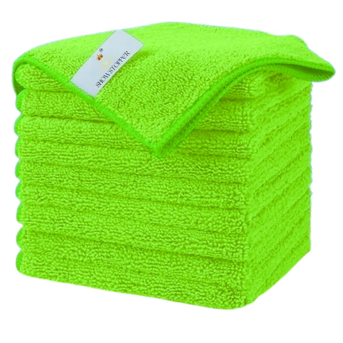 Showstopper Microfiber Cleaning Cloths for Kitchen & Home – P Green, Pack of 10, 30x30cm, 250 GSM, Ultra Soft, Streak-Free, Lint-Free, Washable Kitchen Towel, Dusting Cloth and Car Cleaning Cloths (B0CZ9NYG84) Amazon Price History, Amazon Price Tracker