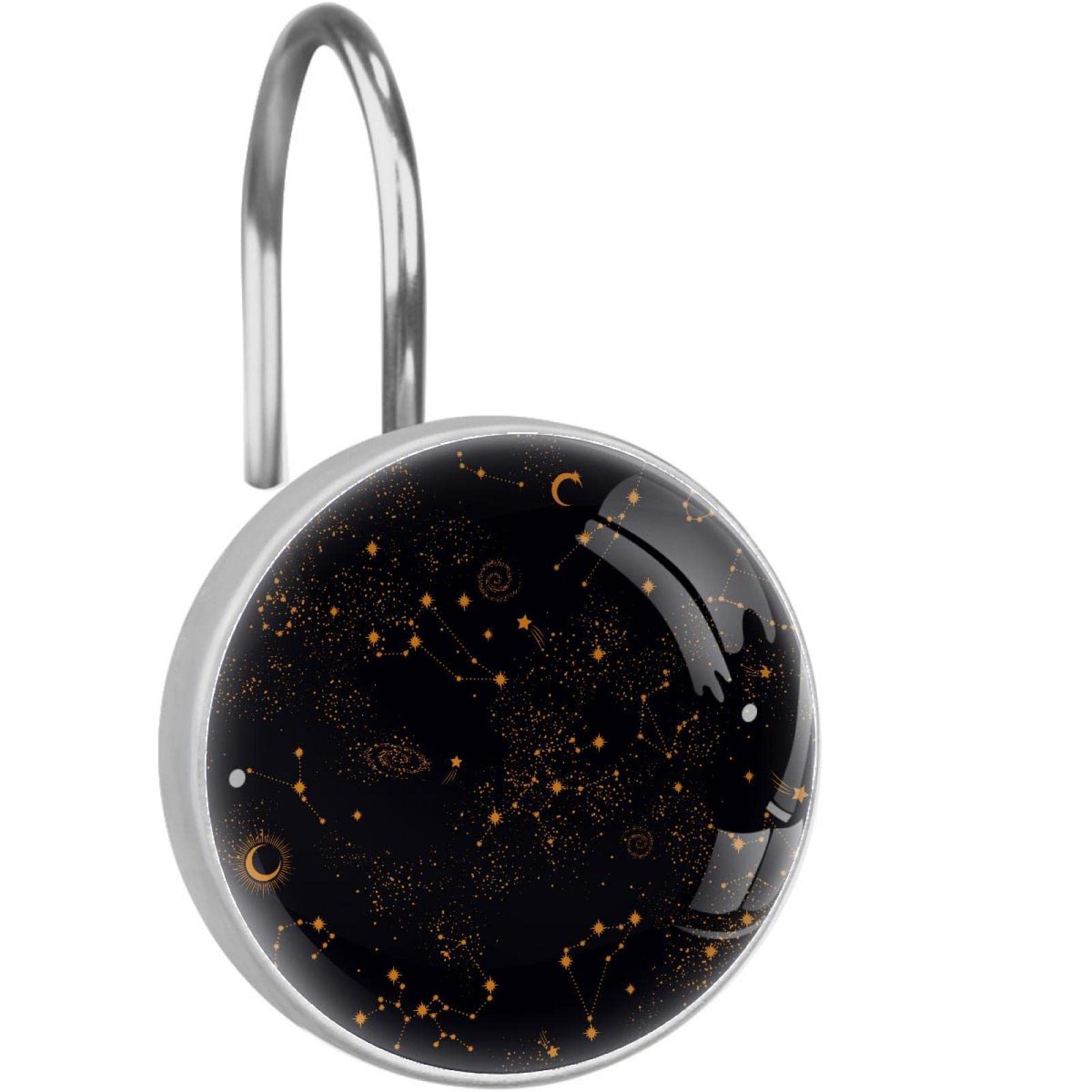 Crochets rideau de douche constellation pour une salle de bain cosmique