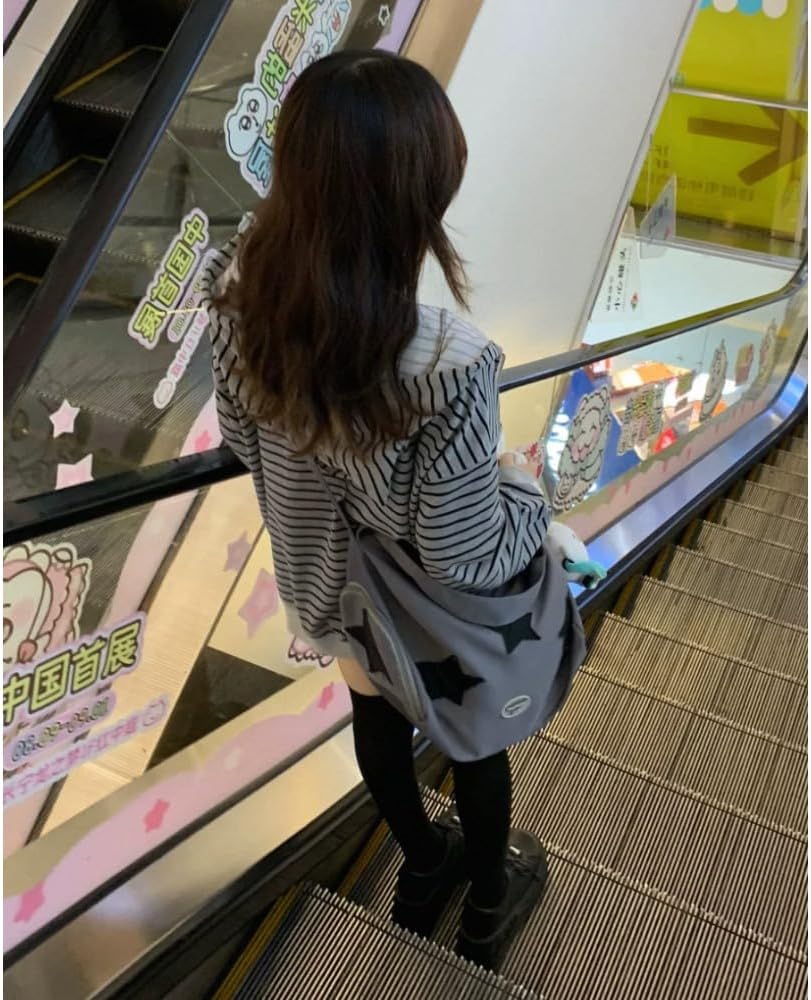 Y2K Sweet Wind Strawberry Cat Printed Striped Hoodie Women's Cute Cat Ears Hoodie Loose Top - Image 4