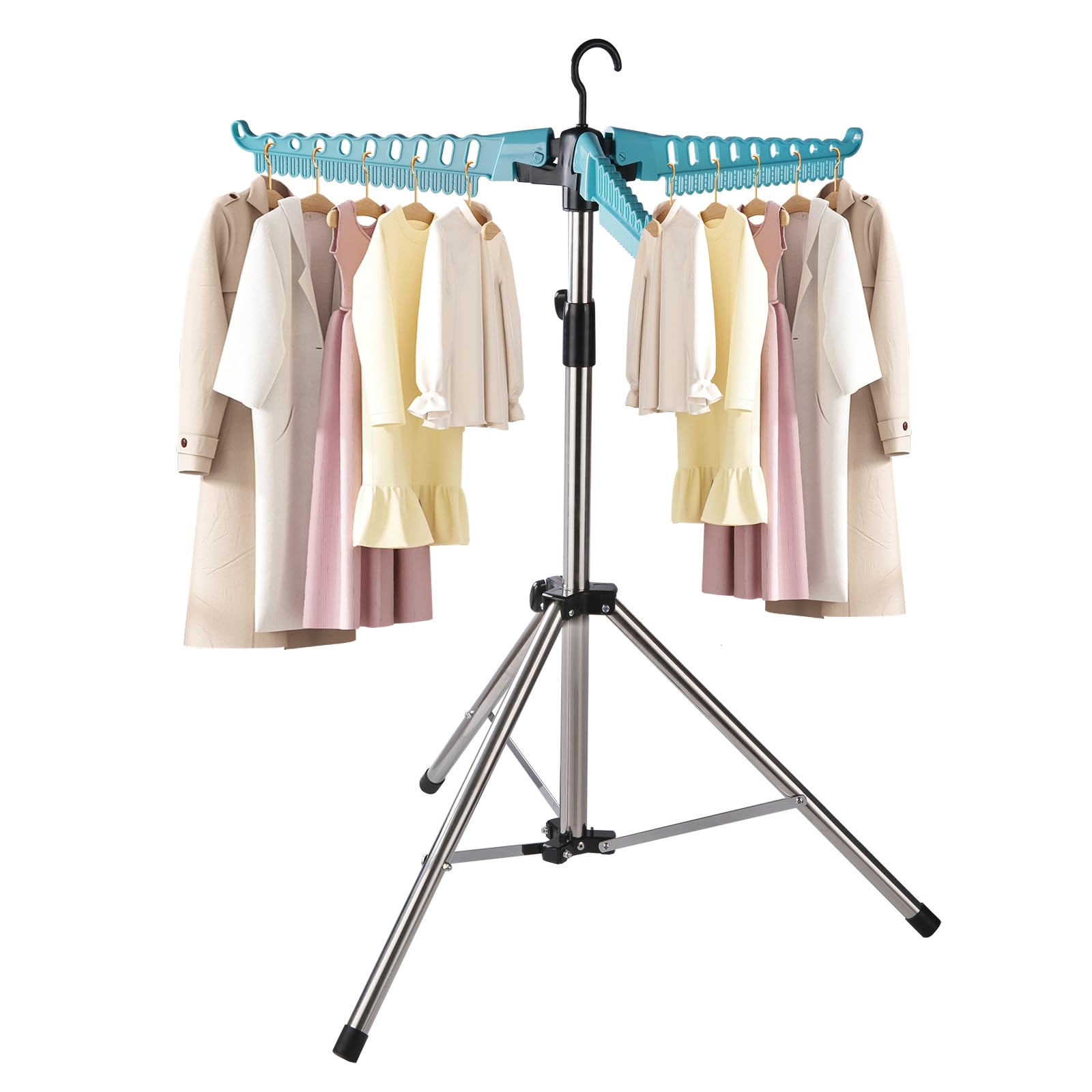 Séchoir à Pâtes Bambou - 8 Bras, Pliable, 28cm Hauteur - Pour Spaghetti, Tagliatelles